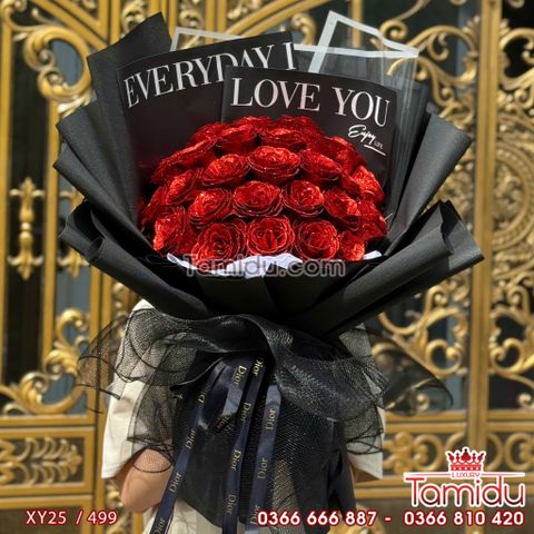 Bó Hoa Nhũ Kim Tuyến 25 Bông Cao Cấp