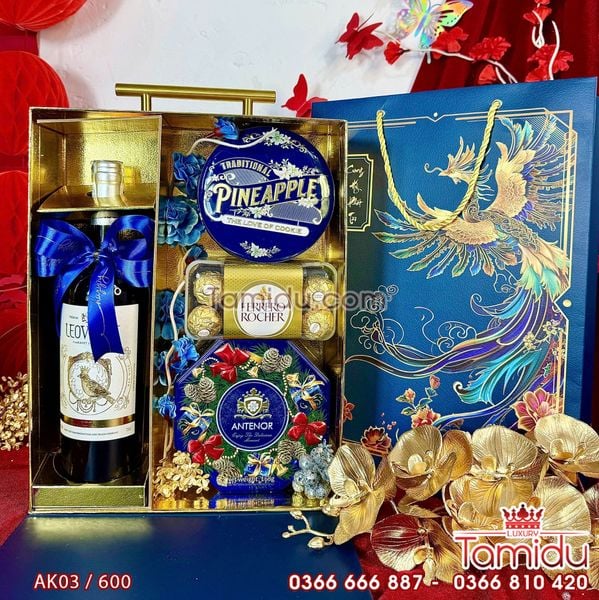 Set Giỏ Quà Cung Hỷ Phát Tài - Quà Tết Cầu Phúc, May Mắn