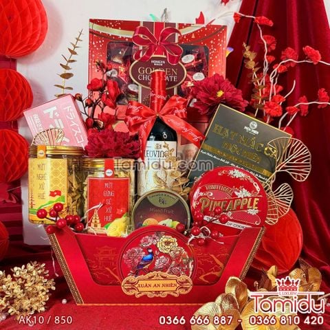 Thuyền Quà Tết Cao Cấp - Sắc Đỏ May Mắn, Trao Lời An Khang