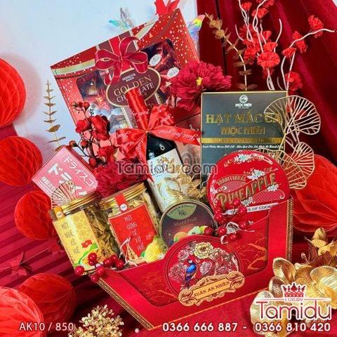 Thuyền Quà Tết Cao Cấp - Sắc Đỏ May Mắn, Trao Lời An Khang