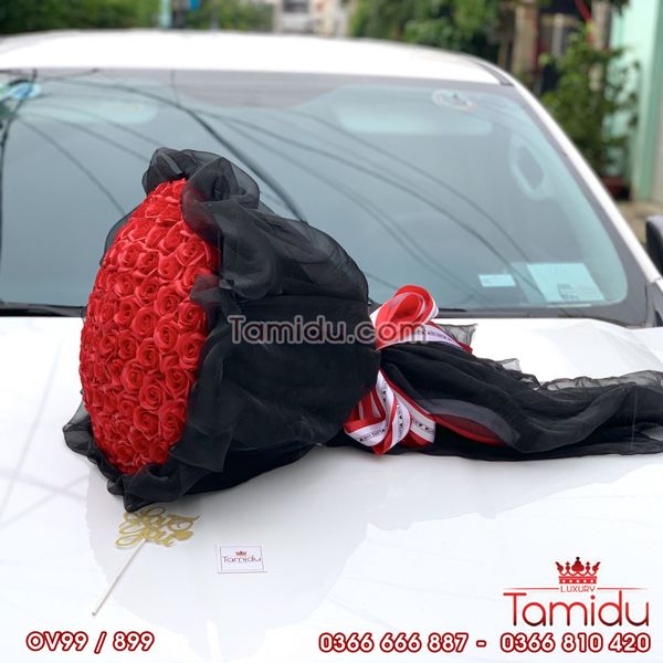 BÓ HOA SÁP 99 BÔNG ĐỎ BỌC VOAN CAO CẤP