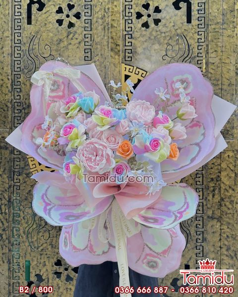 Bó Hoa sáp Cánh Bướm Xòe hotrend B2