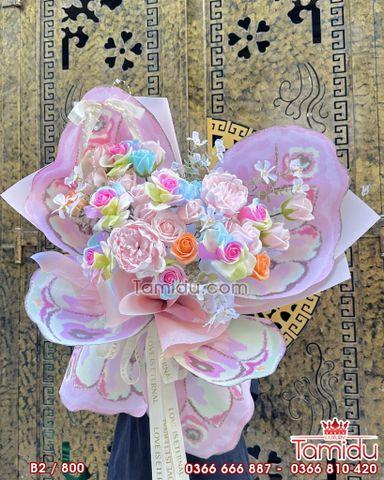 Bó Hoa sáp Cánh Bướm Xòe hotrend B2