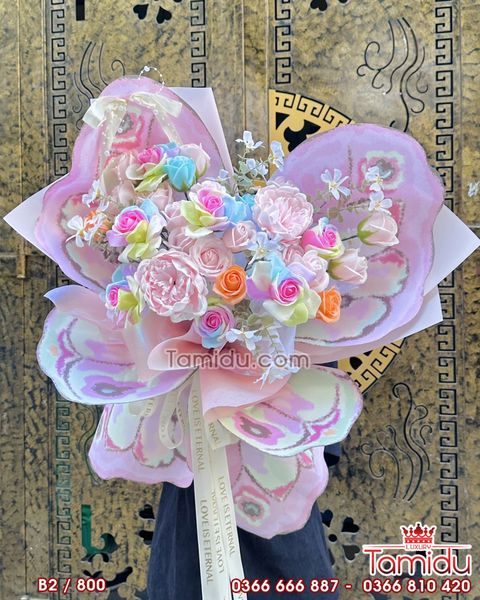 Bó Hoa sáp Cánh Bướm Xòe hotrend B2