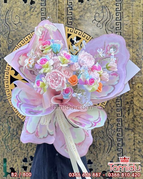 Bó Hoa sáp Cánh Bướm Xòe hotrend B2