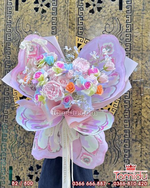 Bó Hoa sáp Cánh Bướm Xòe hotrend B2