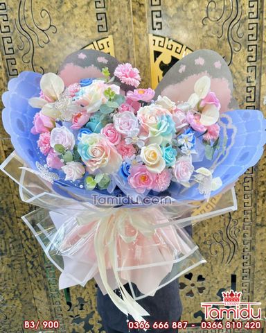 Bó Hoa sáp Cánh Bướm Xòe hotrend B3