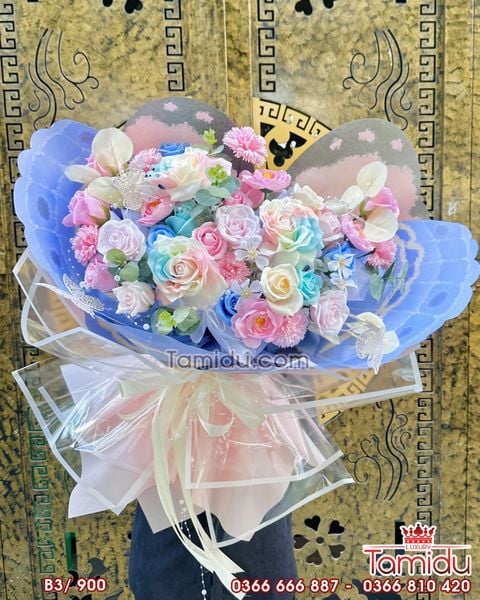 Bó Hoa sáp Cánh Bướm Xòe hotrend B3