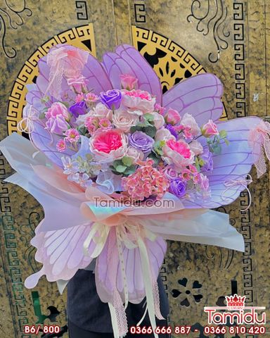 Bó Hoa sáp Cánh Bướm Xòe hotrend B6