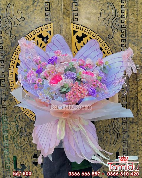 Bó Hoa sáp Cánh Bướm Xòe hotrend B6