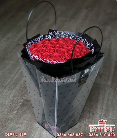 BÓ HOA HỒNG SÁP THƠM 99 BÔNG MÀU ĐỎ CAO CẤP - MẪU QUÀ TẶNG LÀM NÀNG SAY MÊ