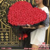 BÓ HOA SÁP TRÁI TIM 199 BÔNG ĐỎ