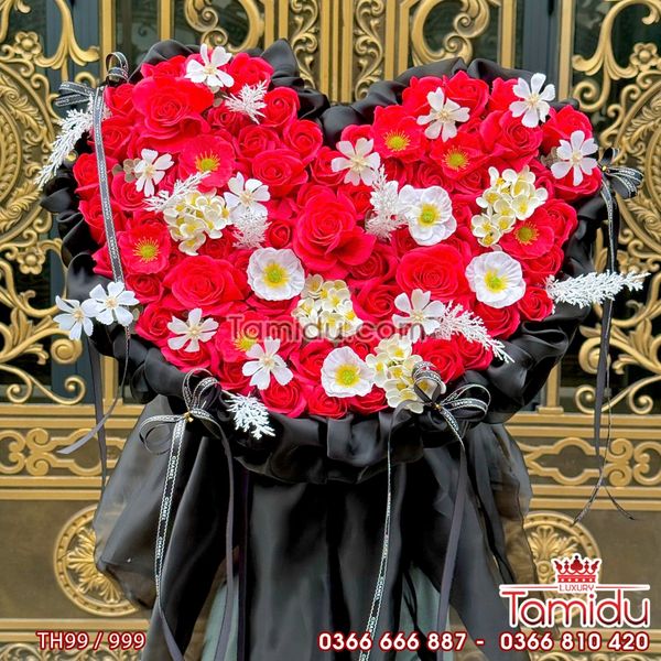 Bó Hoa Sáp Hình Tim Tone màu pastel, style vườn hoa ngọt ngào