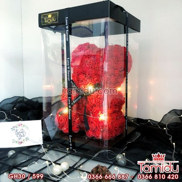 Gấu Bông Hoa Hồng 30cm - Món quà tặng HOT nhất, được mọi cô gái săn đón