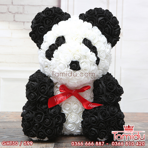 gấu trúc hoa xốp 30 cm