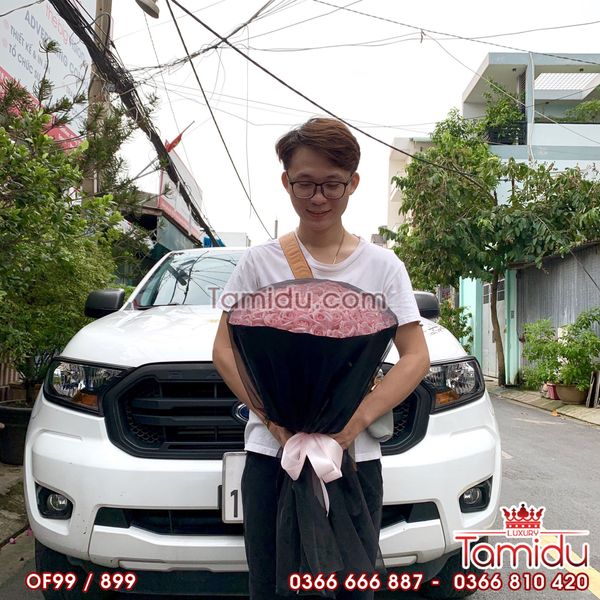 BÓ HOA HỒNG SÁP THƠM 99 BÔNG MÀU HỒNG CAO CẤP GIÁ RẺ