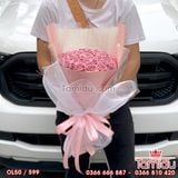 BÓ TRÒN HOA SÁP 50 BÔNG MÀU HỒNG