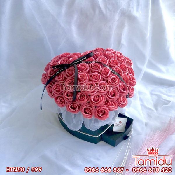 HỘP HOA SÁP TRÁI TIM CÓ NGĂN CAO CẤP ĐẸP NHẤT