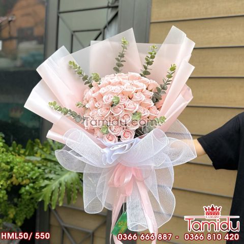 Bó Hoa Hồng Sáp Hồng Cam Nhẹ nhàng ngọt ngào