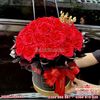 Hộp Trụ Hoa Hồng Sáp Cánh Tim Cao Cấp