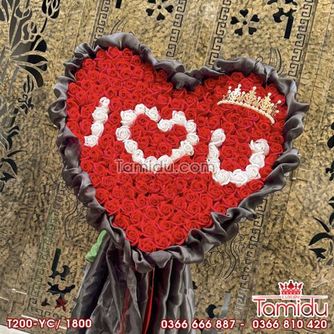 Bó Hoa Hồng Sáp 200 bông I LOVE U