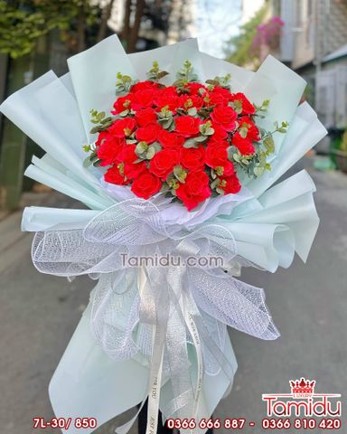 Bó Hoa Hồng Sáp Cánh Tim Vip