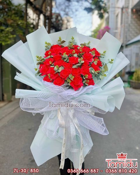 Bó Hoa Hồng Sáp Cánh Tim Vip