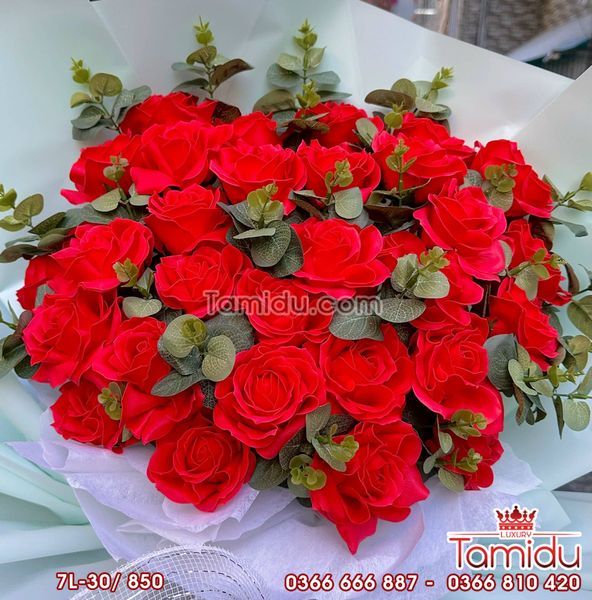 Bó Hoa Hồng Sáp Cánh Tim Vip