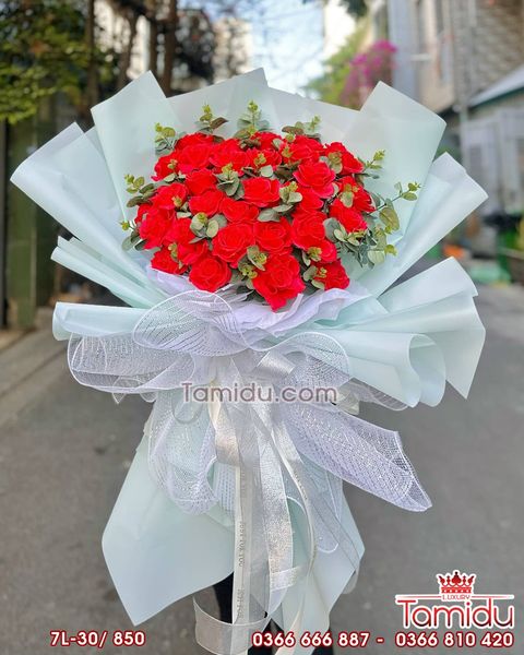 Bó Hoa Hồng Sáp Cánh Tim Vip