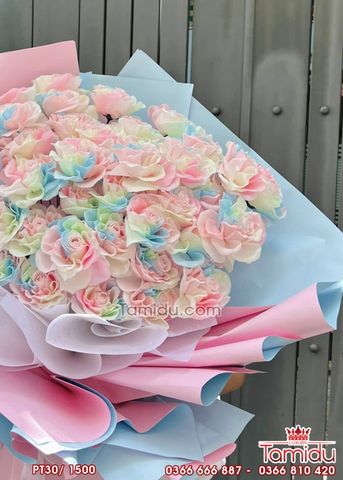 Bó Hoa Hồng Pastel dạ quang