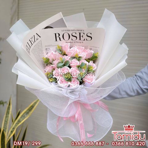 Bó Hoa Hồng sáp 19 bông hồng nhẹ nhàng