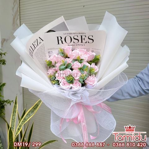 Bó Hoa Hồng sáp 19 bông hồng nhẹ nhàng