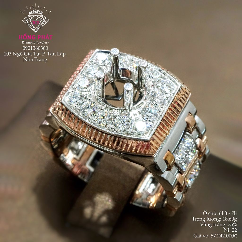 Nhẫn Nam Kim Cương Rolex 2
