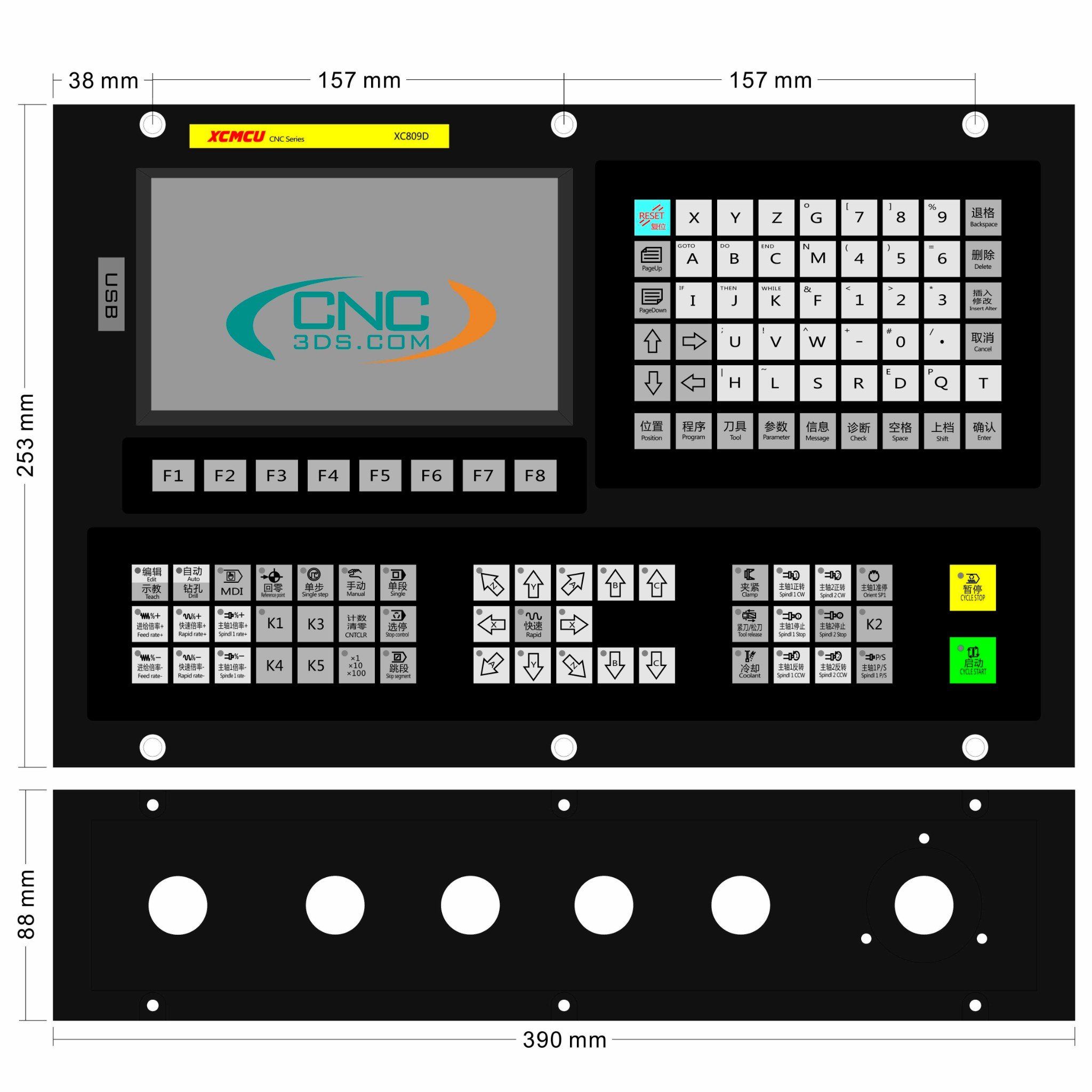 Bộ điều khiển máy CNC 3 4 5 trục XC809D