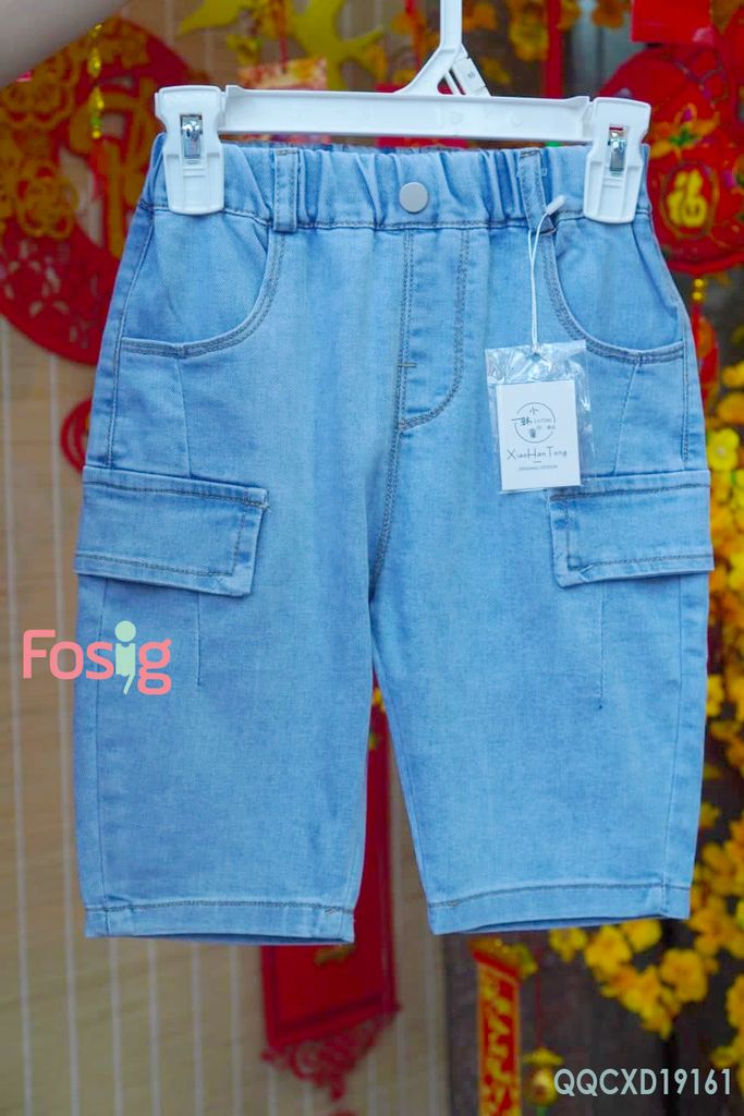  [10-11kg ; 16-20kg] Quần Short Lửng Cho Bé - Xanh 19161 