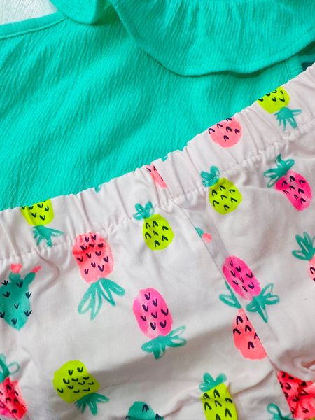  14-24kg; [4T-7T] Set Đồ Bộ Ngắn Bé Gái Cter160 - Xanh Ngọc Thơm 