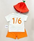  14-24kg Set 3 món chơi lễ 1/6 cho bé, thun 4 chiều tha hồ chạy nhảy- Nón mầm, quần, áo 