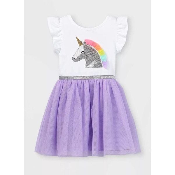  [11-16kg] Đầm Cánh Tiên Bé Gái CJ - Trắng Tím Ngựa 