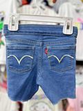  7-20kg 12M-6Y Quần short jaens L.v bé gái tăng đơ ẩn, lưng trơn- Xanh thêu màu QS02 