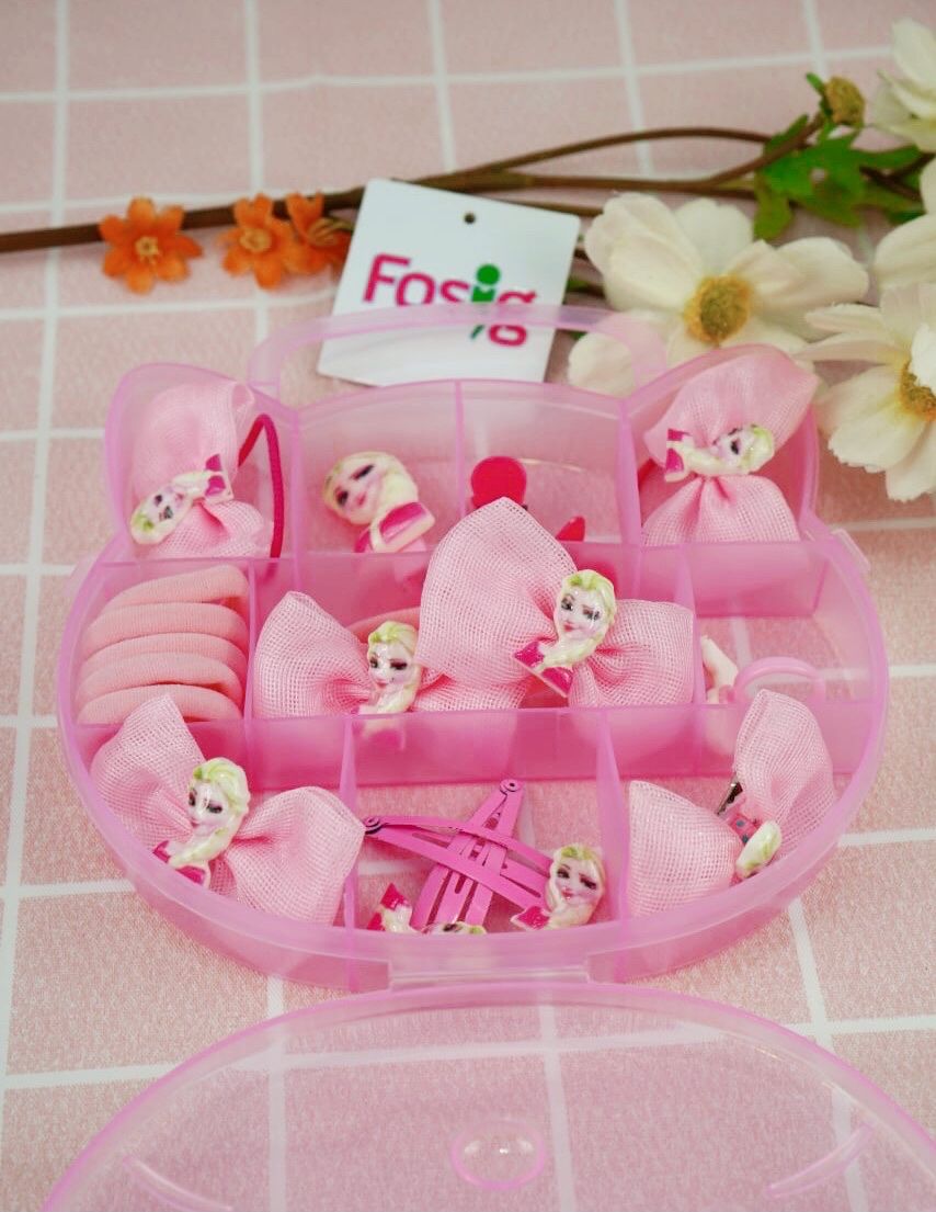  Set Hộp Phụ kiện Kẹp Tóc Hello kitty  Cho Bé  - Hồng [Set ngẫu nhiên] 