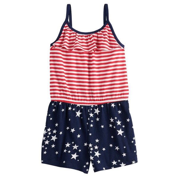  [11-12kg, 16-17kg] Jumpsuit Cánh Tiên Bé Gái JB - Sọc Đỏ Sao 