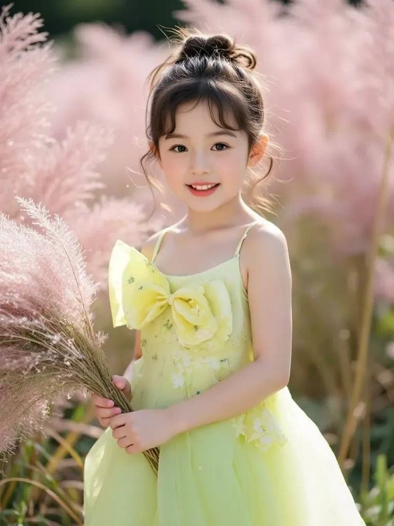  [10-33kg] Đầm Voan Công Chúa Cho Bé - Xanh Lá Voan Hoa 