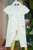  [3-6m] Set Body Kèm Quần Bé Gái Carter - Trắng Hoa Chim 