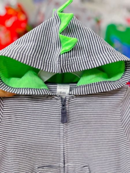  3m, 6m Áo Khoác Cotton Bé Trai Cter - Sọc Xám Đen 