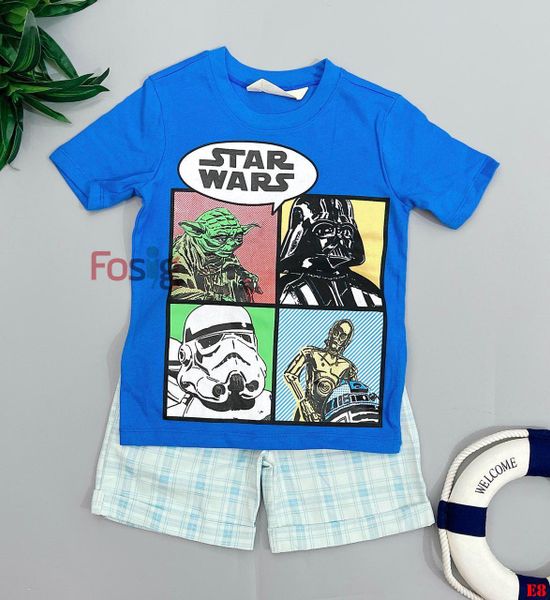  [16-18kg] Set Đồ Bộ Đùi Bé Trai HM CH - Xanh Biển Starwars 