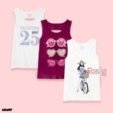  [21-45kg] Set 3 Áo Thun Sát Nách 3Lỗ Bé Gái PL - Combo ngẫu nhiên 
