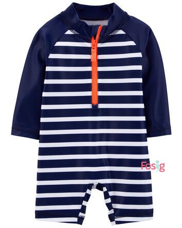  [3-6m]  Đồ Bơi Bé Trai Cter - Navy Sọc Trắng 