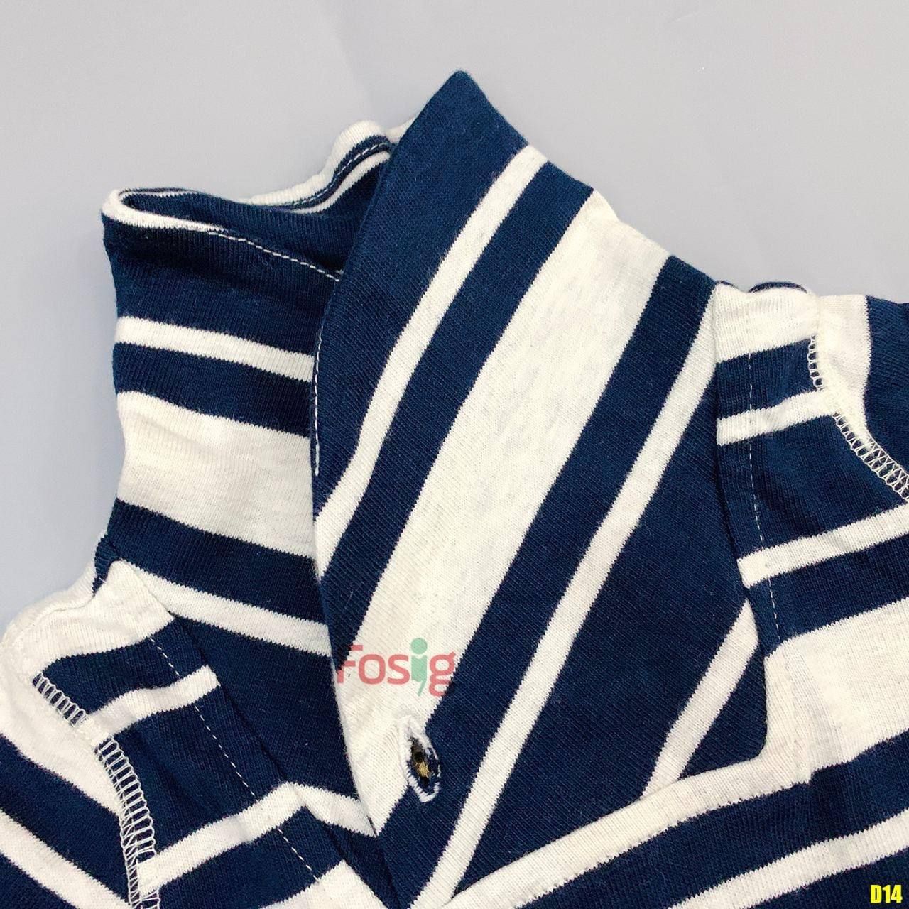  [3-6m] Romper Bé Trai Old - Sọc Navy 