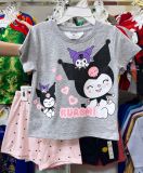  2T-10T Đồ bộ ngắn H..m bé gái thoáng mát, đáng yêu- Xám Kuromi DB81G 