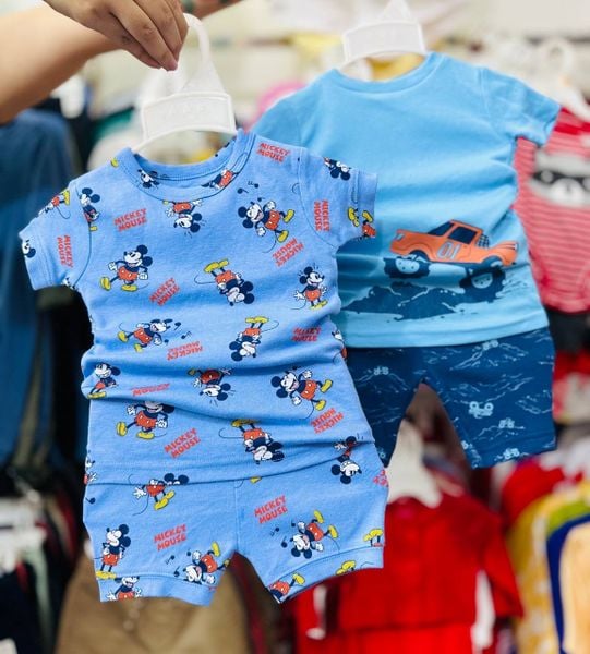  5-11kg; 14-16kg Set 2 đồ bộ ngắn bé trai- S2B01T 